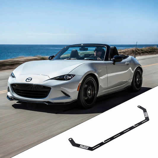 2016+ Mazda MX-5 Miata ND with the vehicle-specific KAP fire extinguisher bracket shown inset