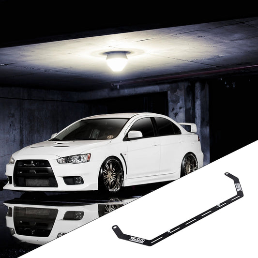 2008-2015 Mitsubishi Lancer Evolution X with the vehicle-specific KAP fire extinguisher bracket shown inset