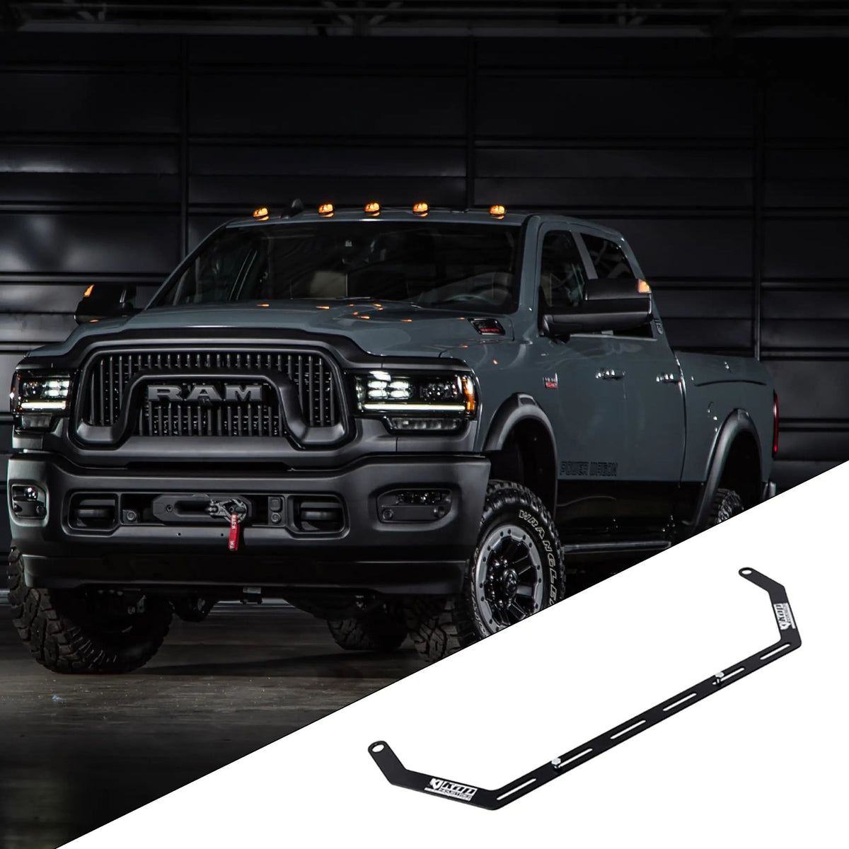 2019+ RAM RAM 2500/3500 DJ (5th Gen) with the vehicle-specific KAP fire extinguisher bracket shown inset