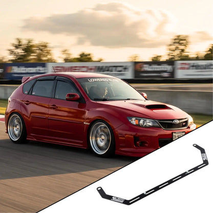 2008-2014 Subaru Impreza WRX/STI GE with the vehicle-specific KAP fire extinguisher bracket shown inset