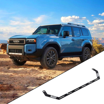 2024+ Toyota LandCruiser 250 Series with the vehicle-specific KAP fire extinguisher bracket shown inset