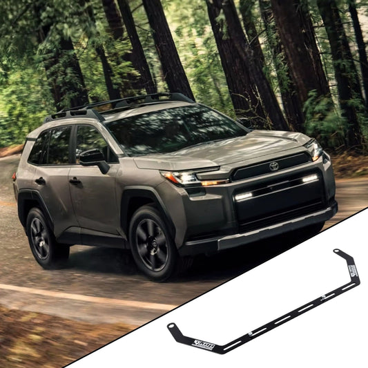 2026+ Toyota RAV4 6th Gen with the vehicle-specific KAP fire extinguisher bracket shown inset