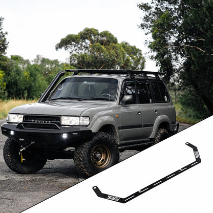 1991-1997 Toyota LandCruiser 80 Series with the vehicle-specific KAP fire extinguisher bracket shown inset