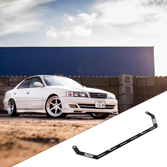 Toyota Chaser/Cresta/Mark II JZX100 with the vehicle-specific KAP fire extinguisher bracket shown inset