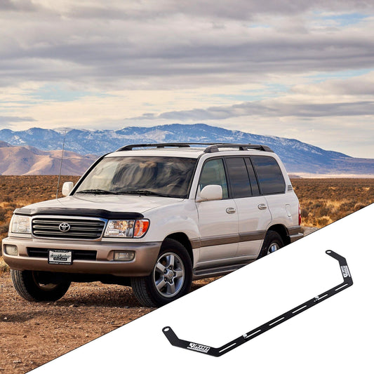 1998-2007 Toyota LandCruiser 100 Series with the vehicle-specific KAP fire extinguisher bracket shown inset