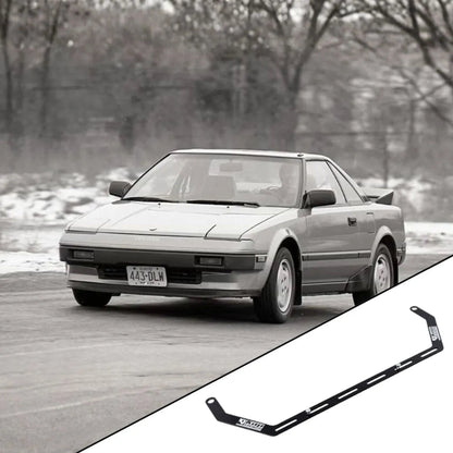 1985-1989 Toyota MR2 AW11 with the vehicle-specific KAP fire extinguisher bracket shown inset