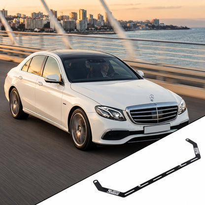 2017-2023 Mercedes-Benz E-Class W213 with the vehicle-specific KAP fire extinguisher bracket shown inset