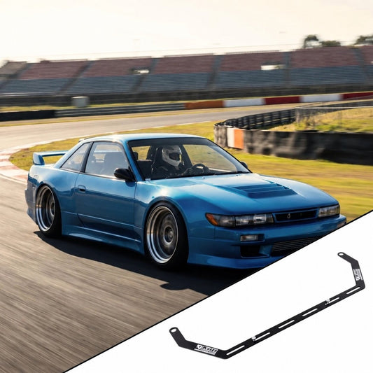 1989-1994 Nissan 240SX S13 with the vehicle-specific KAP fire extinguisher bracket shown inset