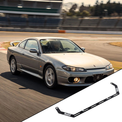 Nissan Silvia S15 with the vehicle-specific KAP fire extinguisher bracket shown inset