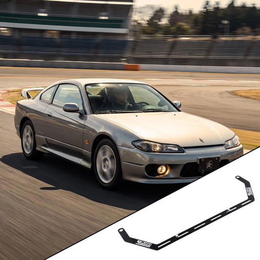 Nissan Silvia S15 with the vehicle-specific KAP fire extinguisher bracket shown inset
