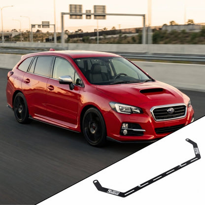 Subaru Levorg VM with the vehicle-specific KAP fire extinguisher bracket shown inset