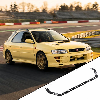1993-2001 Subaru Impreza WRX GF8 with the vehicle-specific KAP fire extinguisher bracket shown inset
