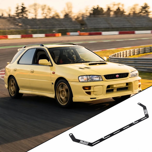1993-2001 Subaru Impreza WRX GF8 with the vehicle-specific KAP fire extinguisher bracket shown inset
