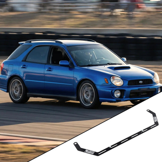 2002-2007 Subaru Impreza WRX GG with the vehicle-specific KAP fire extinguisher bracket shown inset