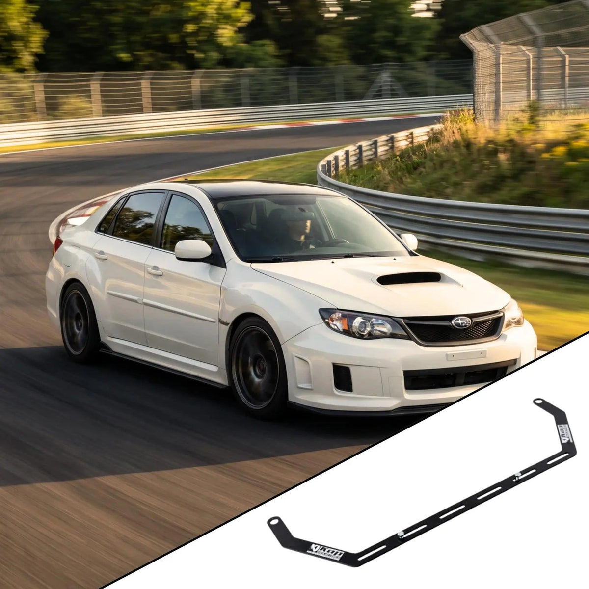 2011-2014 Subaru Impreza WRX / STI GV with the vehicle-specific KAP fire extinguisher bracket shown inset