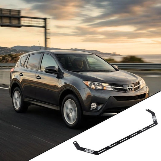 2013-2018 Toyota RAV4 4th Gen (XA40) with the vehicle-specific KAP fire extinguisher bracket shown inset