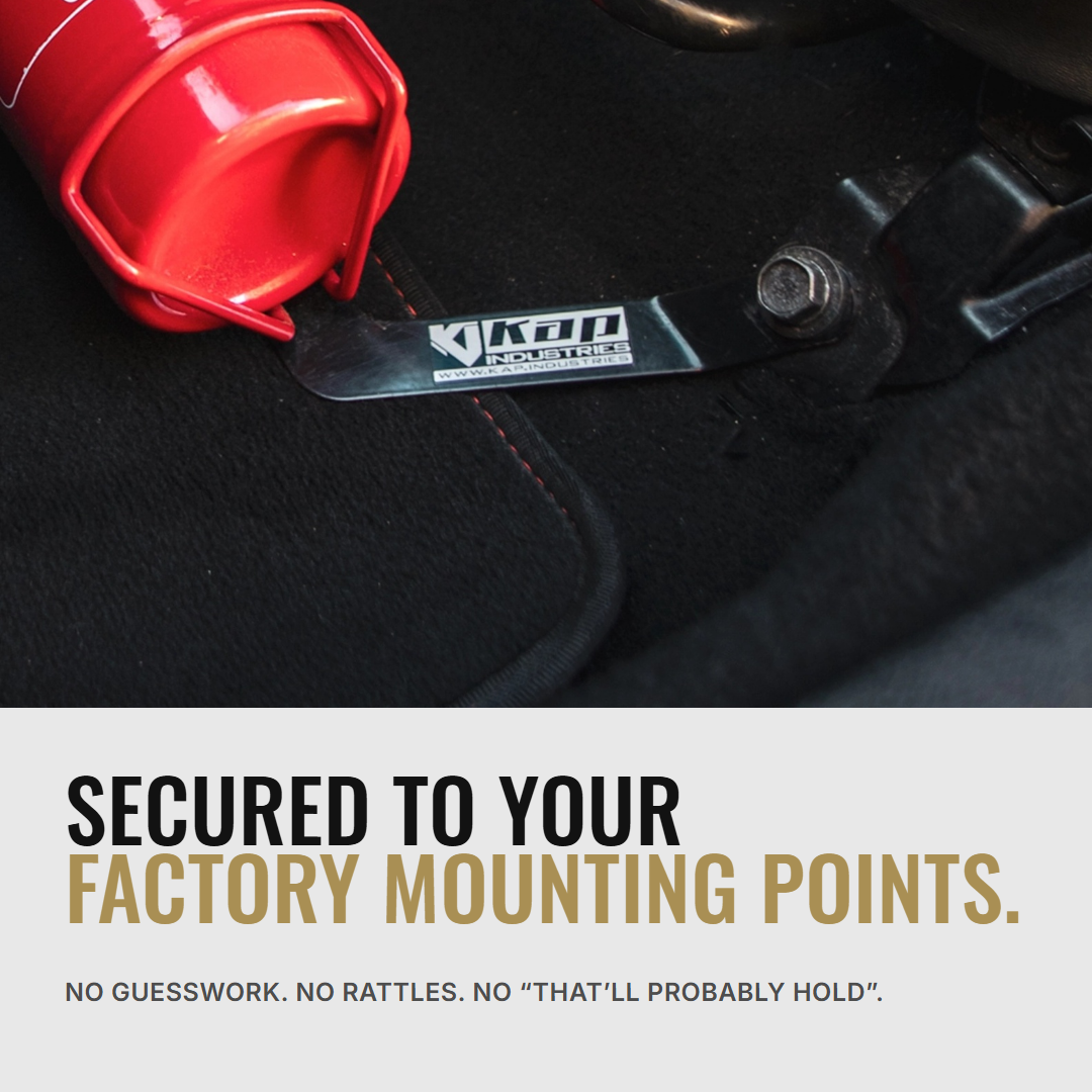 KAP bracket secured to the factory seat mounting point