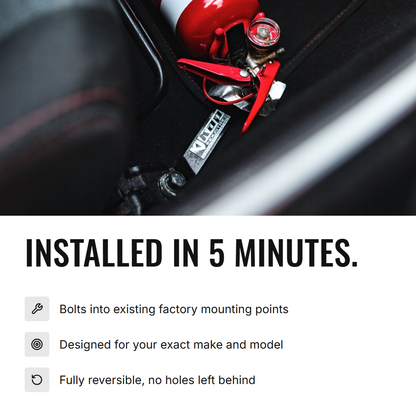 KAP bracket installed at the front seat: bolts into existing factory mounting points
